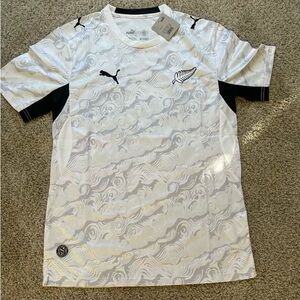 Puma White and Black Patterned Tee World Cup jersey